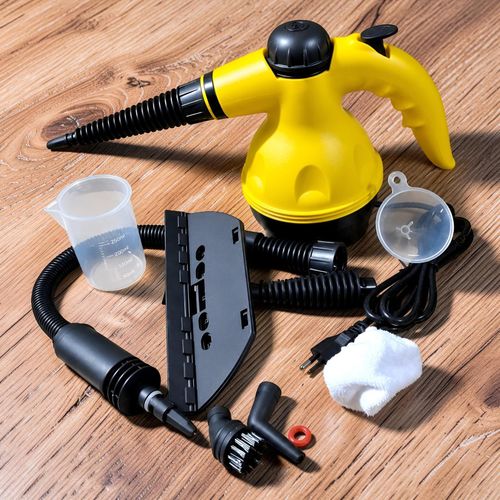 Steam cleaner cleaning kitchen tile grout - Simply Black