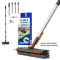 3-in-1 Stainless Steel Adjustable Long-Handle Floor Scrub Brush (30"-54")