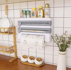 3 IN 1 Magnetic Plastic Wrap Dispenser with Cutter
