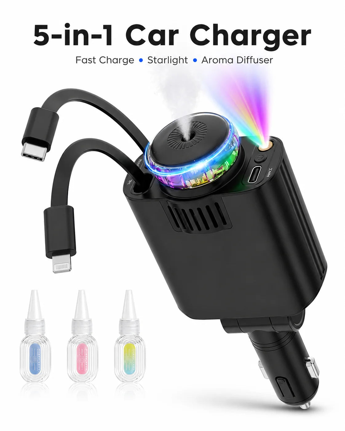 5-in-1 Smart Car Charger