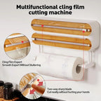 3 IN 1 Magnetic Plastic Wrap Dispenser with Cutter